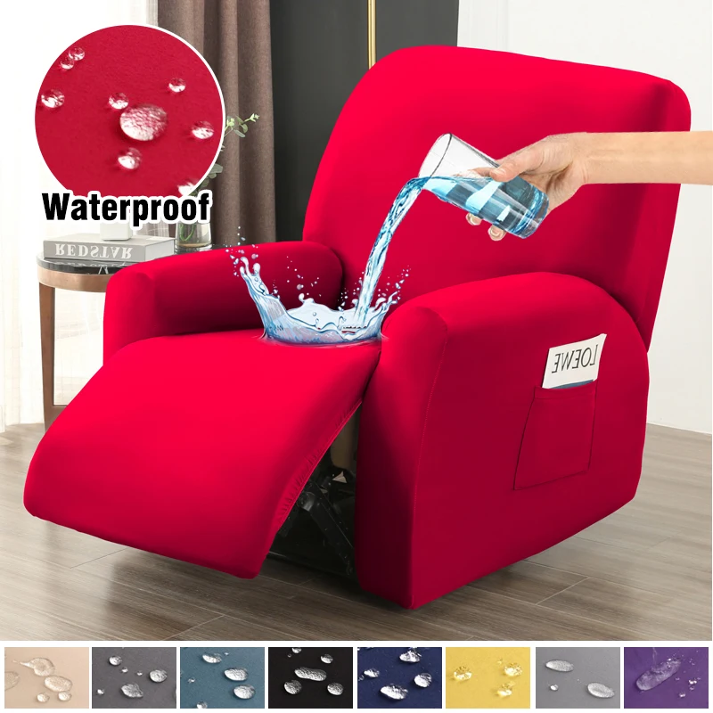 Water-resistant Recliner Covers with Pockets Stretch Reclining Chair Covers Sofa Couch Covers Furniture Protector for Pet Kids