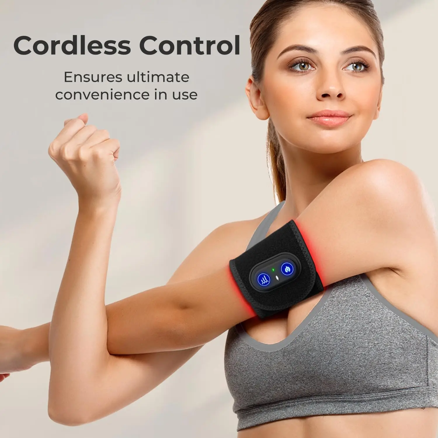 Rechargeable Cordless Red&Near Infrared Light Therapy Wrist Wrap Band with 48 Leds for Hand, Wrist, Finger, and Joint Discomfort
