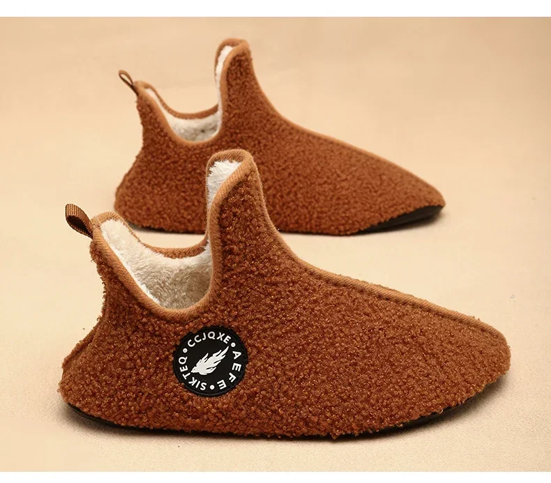 YRZL Winter Slippers Men Couple Slippers Non-slip Warm Women and Men Slipper Indoor Soft Shoes Comfortable Flat Home Cotton Shoe