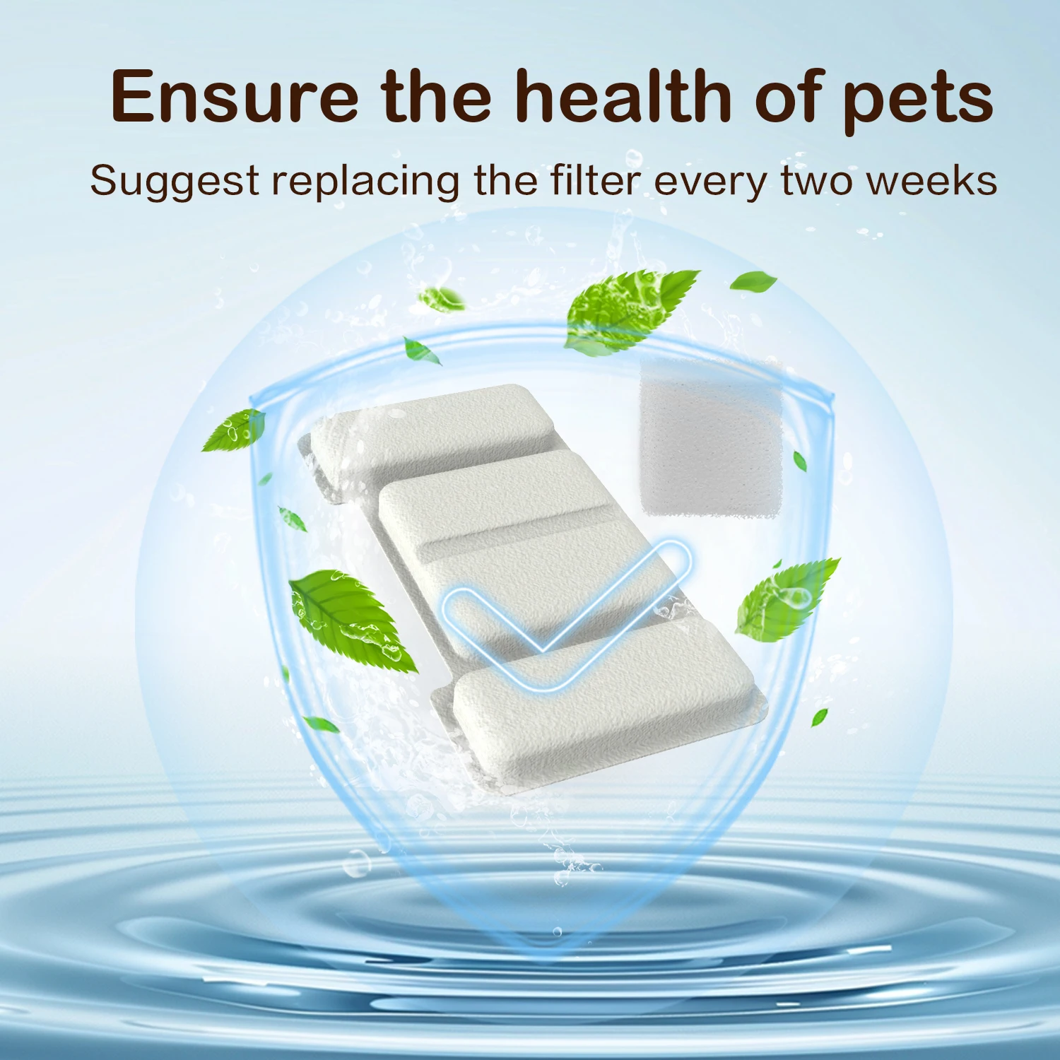 Cat Water Fountain Filters for TY09/TY10(2.2L/3.2L), Includes 8pack Water Filters and 4pack Pump Filters