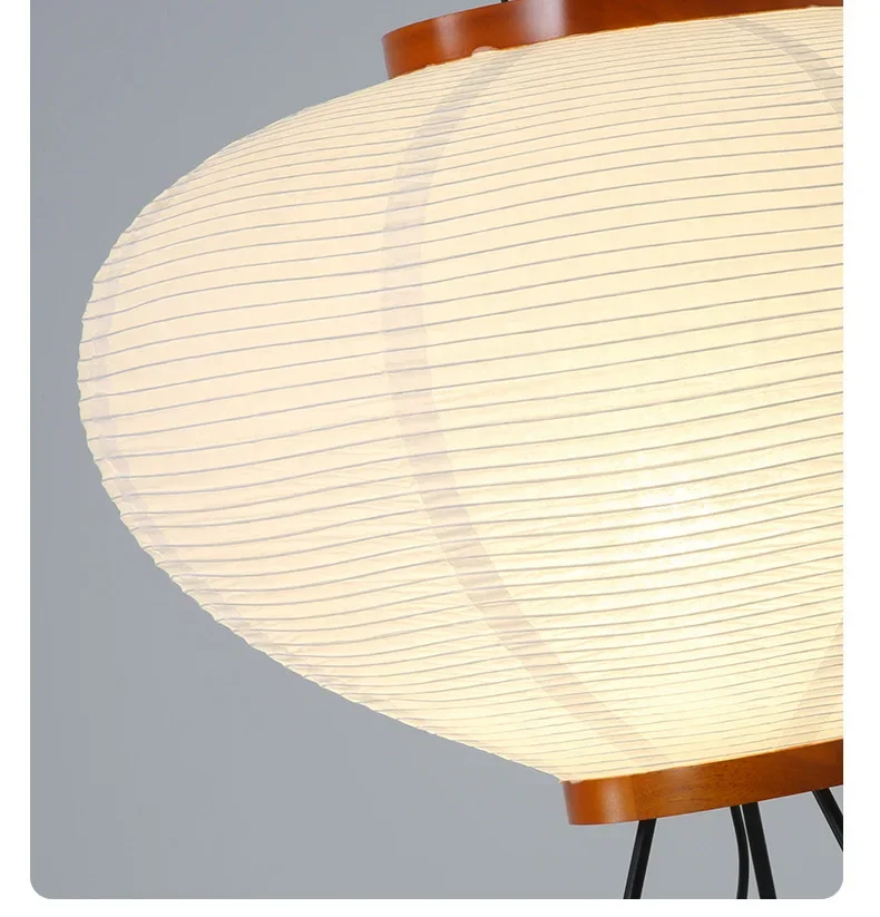 Japanese Noguchi Akari Rice Paper Floor Lamp Wabi Sabi Vintage Standing Light for Living Room Bedroom Home Decor Bedside E27
