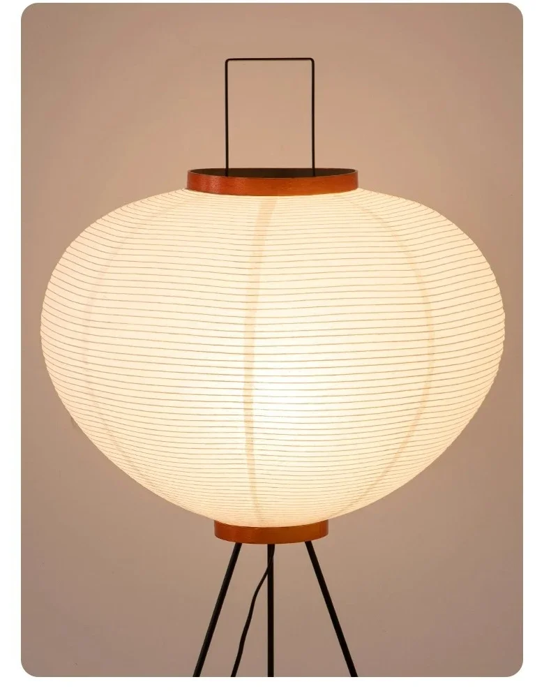 Japanese Noguchi Akari Rice Paper Floor Lamp Wabi Sabi Vintage Standing Light for Living Room Bedroom Home Decor Bedside E27