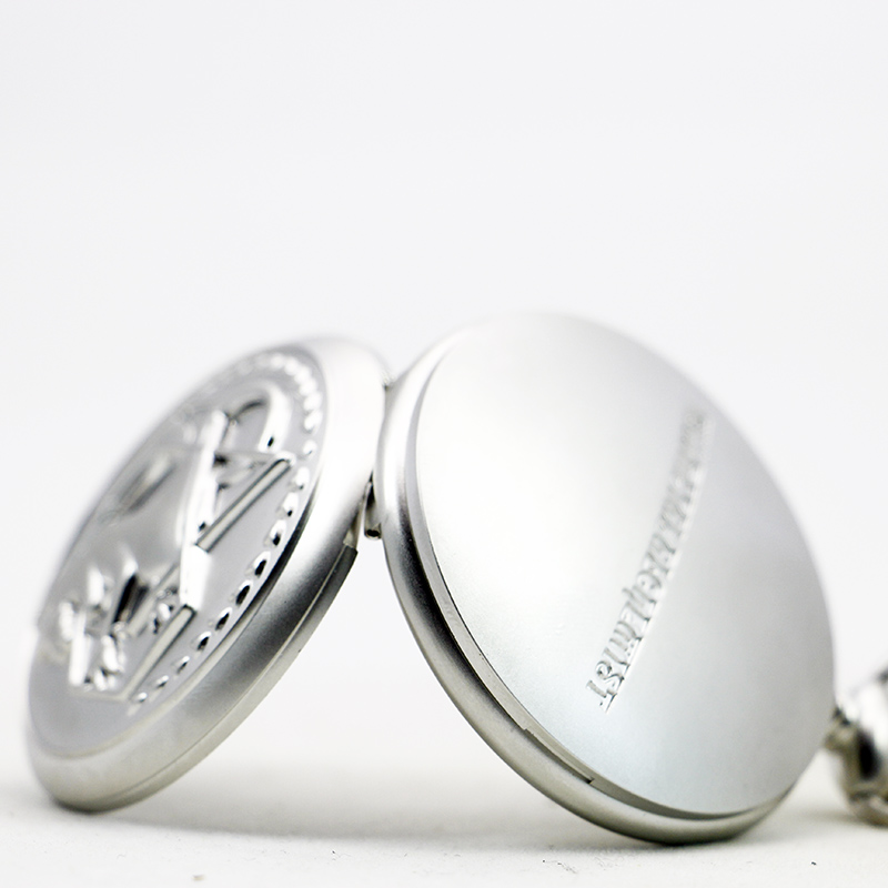 Antique Silver Fullmetal Alchemist Necklace Pendant Quartz Pocket Watch With Chain Gift