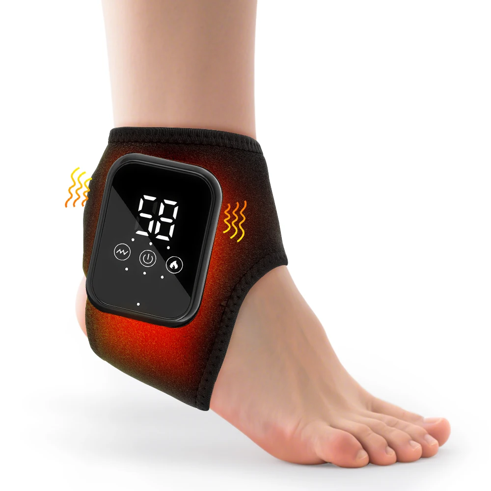 Electric Foot Heat Massager Hot Compress Vibration Health Care Ankle Massage Wrap for Joint Protection Ankle Support Brace