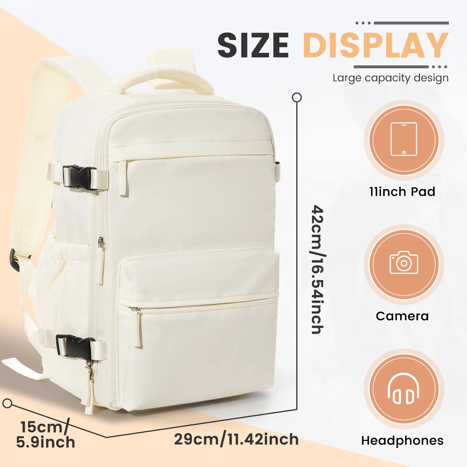 Men Women Air Vacuum Compression Travel Backpack 15.6in Laptop Backpack, Vacuum Clothing Storage Bag Airplane Cabin Backpack