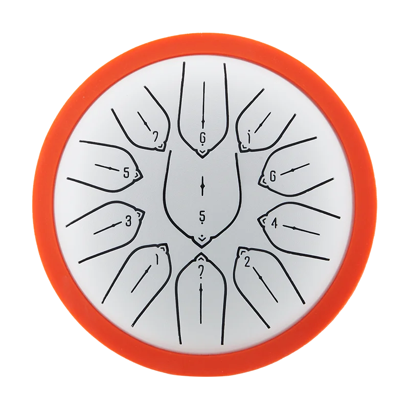 Hluru Overtone Steel Tongue Drum 6 Inch 11 Notes Key D Tank Drum Glucophone Handpan Meditation Instrument for Kids Gifts