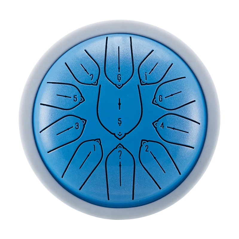 Hluru Overtone Steel Tongue Drum 6 Inch 11 Notes Key D Tank Drum Glucophone Handpan Meditation Instrument for Kids Gifts