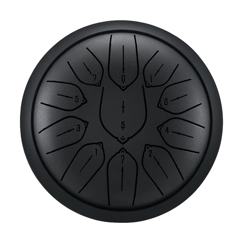 Hluru Overtone Steel Tongue Drum 6 Inch 11 Notes Key D Tank Drum Glucophone Handpan Meditation Instrument for Kids Gifts