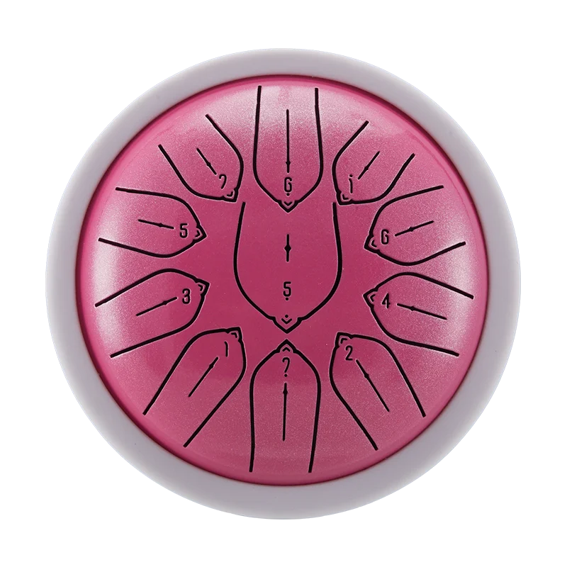 Hluru Overtone Steel Tongue Drum 6 Inch 11 Notes Key D Tank Drum Glucophone Handpan Meditation Instrument for Kids Gifts