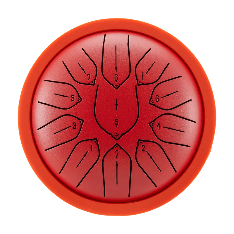 Hluru Overtone Steel Tongue Drum 6 Inch 11 Notes Key D Tank Drum Glucophone Handpan Meditation Instrument for Kids Gifts