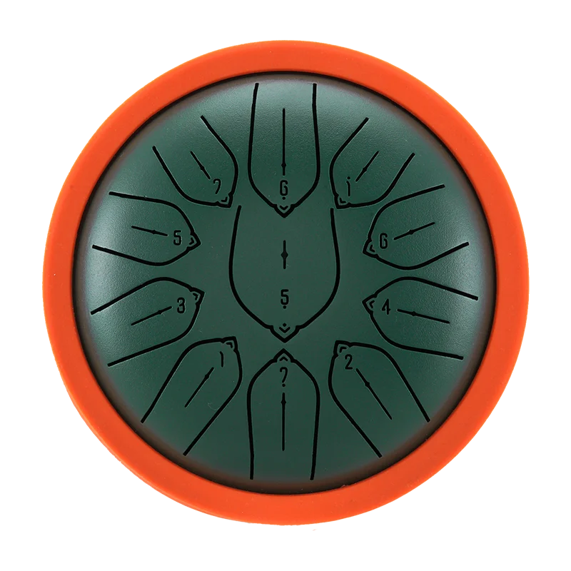 Hluru Overtone Steel Tongue Drum 6 Inch 11 Notes Key D Tank Drum Glucophone Handpan Meditation Instrument for Kids Gifts