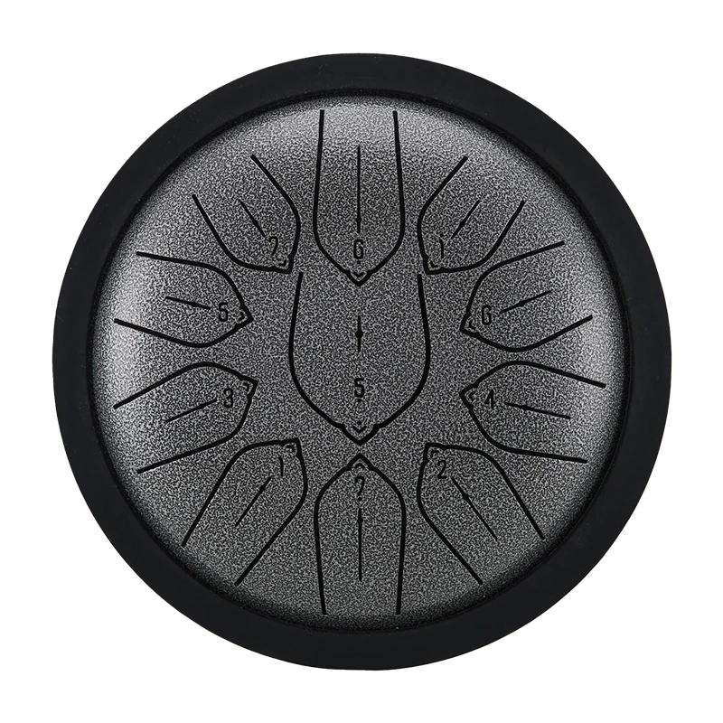Hluru Overtone Steel Tongue Drum 6 Inch 11 Notes Key D Tank Drum Glucophone Handpan Meditation Instrument for Kids Gifts