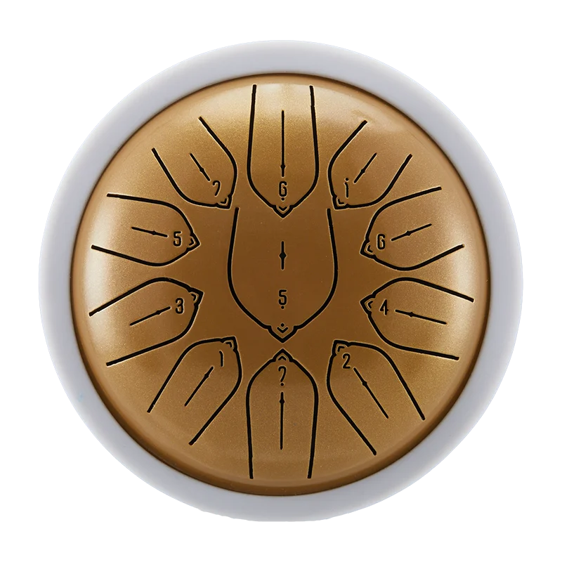 Hluru Overtone Steel Tongue Drum 6 Inch 11 Notes Key D Tank Drum Glucophone Handpan Meditation Instrument for Kids Gifts