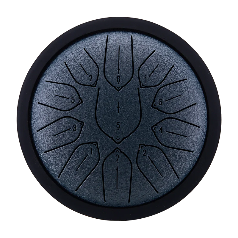 Hluru Overtone Steel Tongue Drum 6 Inch 11 Notes Key D Tank Drum Glucophone Handpan Meditation Instrument for Kids Gifts
