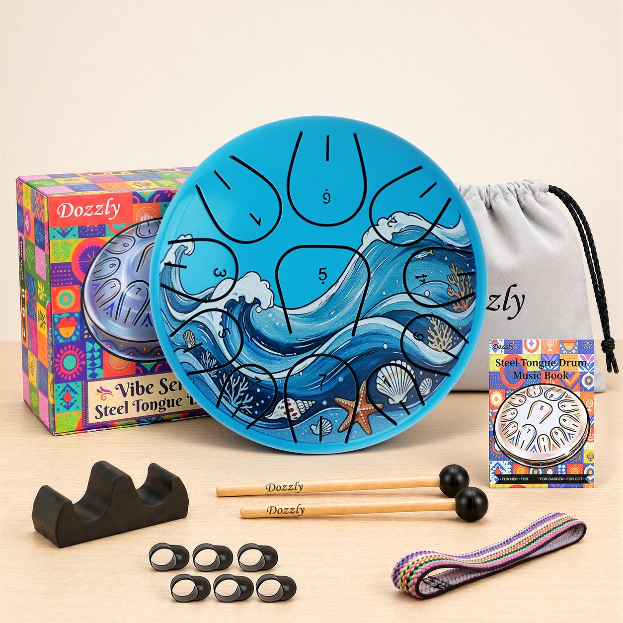 Garden Rain Drum Steel Tongue Drum Percussion Instrument Beginners Learn to Play 6-inch-11 Sound Tank Drum for  Yoga Meditation