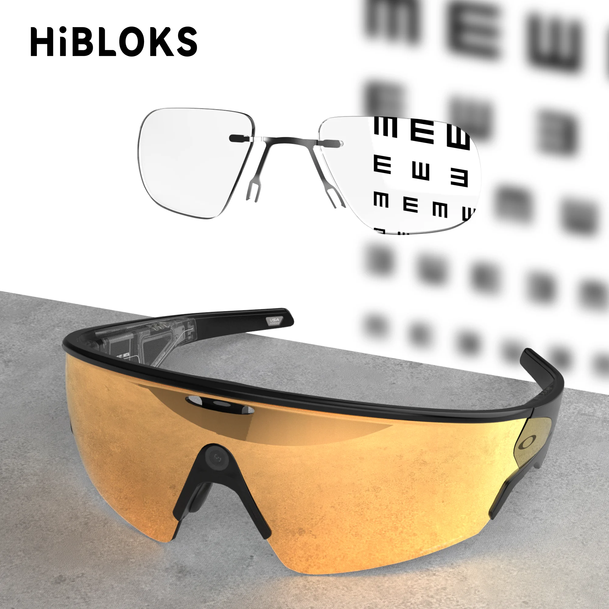 HiBloks Clip On Lenses For Oakley Meta Vanguard Smart Glasses Custom Prescription Lenses Clip-On Replaceable Lens Clear Clip