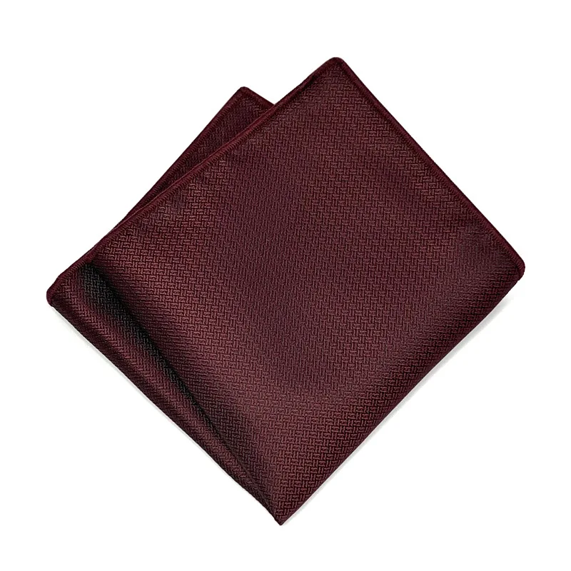 New Elegant Solid Color Dark Patterned Pocket Square Men's Gentleman Formal Black Handkerchief Business Wedding Party Suit Hanky