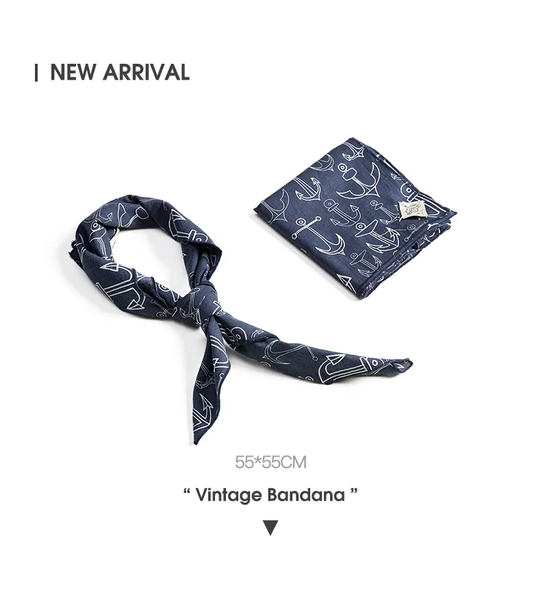 Maden Workwear Retro Square Scarf Jewelry Amekaji Art Cashew Neckband Street Headband Men's Fashion