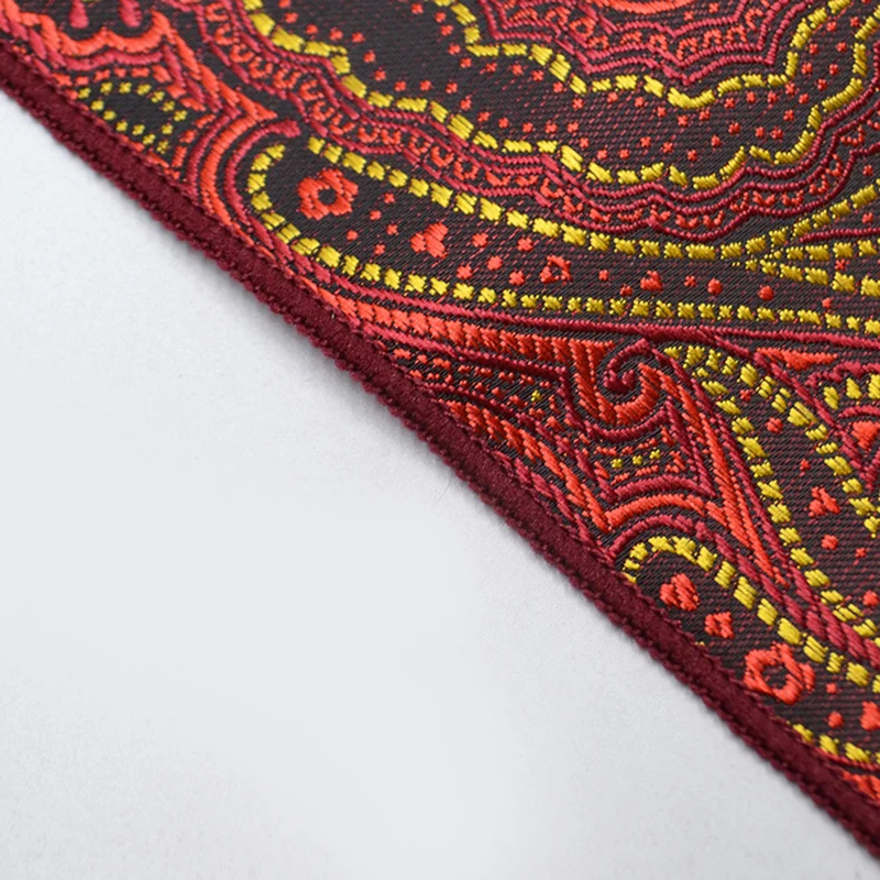 25cm Mens Classic Pocket Square Towel Polyester Paisley Striped Handkerchief Suit Shirt Accessories Wedding Party Navy Red Hanky