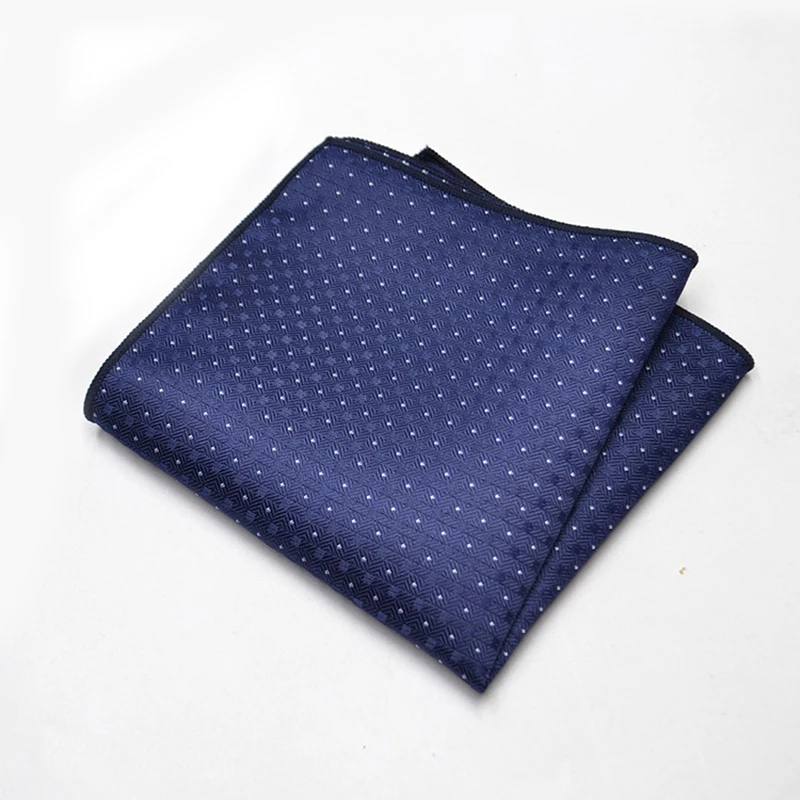 25cm Mens Classic Pocket Square Towel Polyester Paisley Striped Handkerchief Suit Shirt Accessories Wedding Party Navy Red Hanky