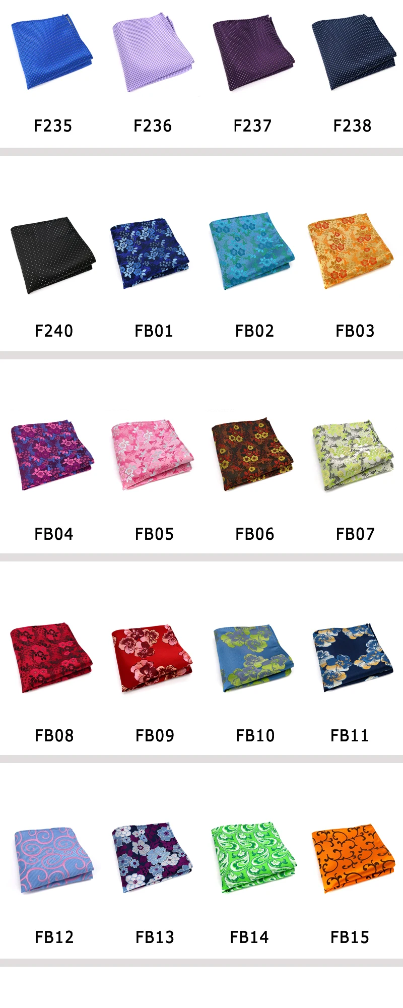 Wholesale Set 10 Piecess Men's Pocket Squares 10In Solid Floral Dots For Men Women Handkerchiefs Set Assorted From 300 Colors