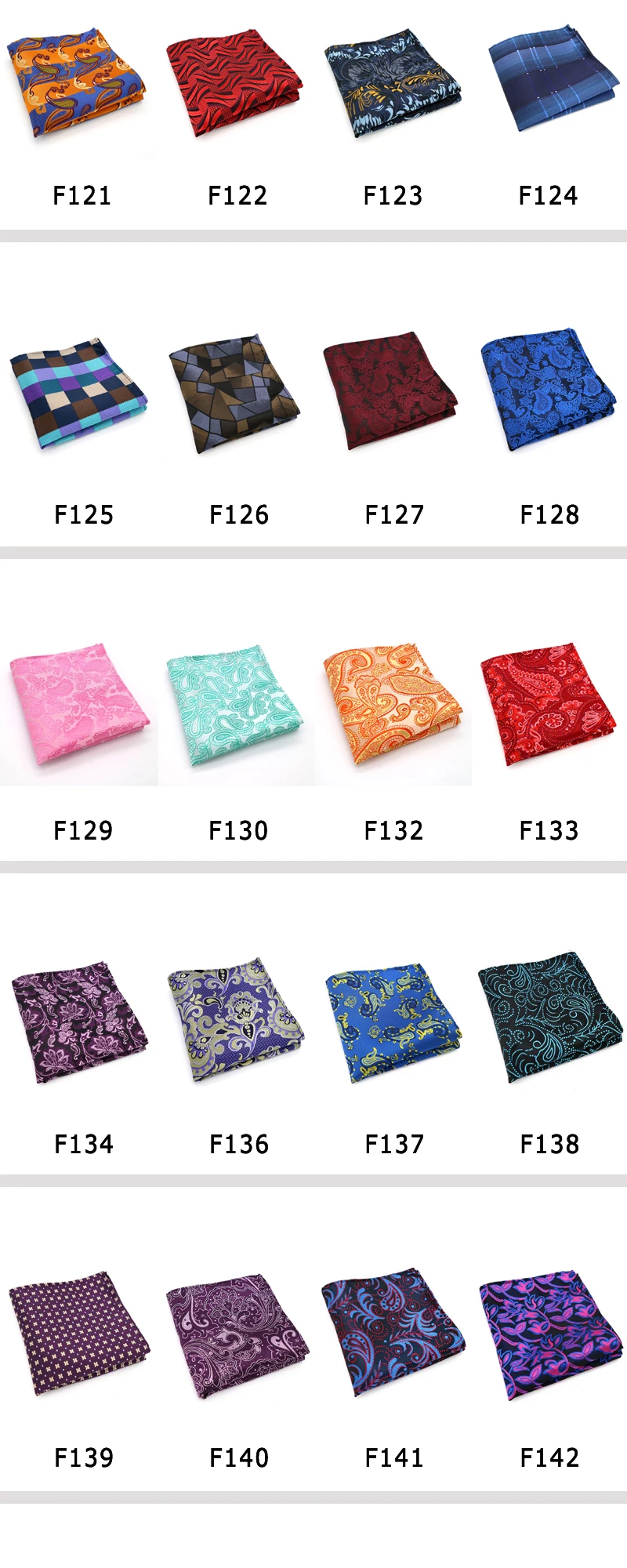 Wholesale Set 10 Piecess Men's Pocket Squares 10In Solid Floral Dots For Men Women Handkerchiefs Set Assorted From 300 Colors