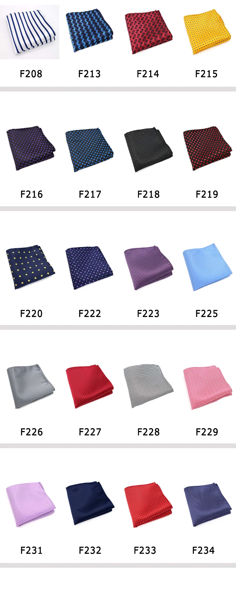Wholesale Set 10 Piecess Men's Pocket Squares 10In Solid Floral Dots For Men Women Handkerchiefs Set Assorted From 300 Colors