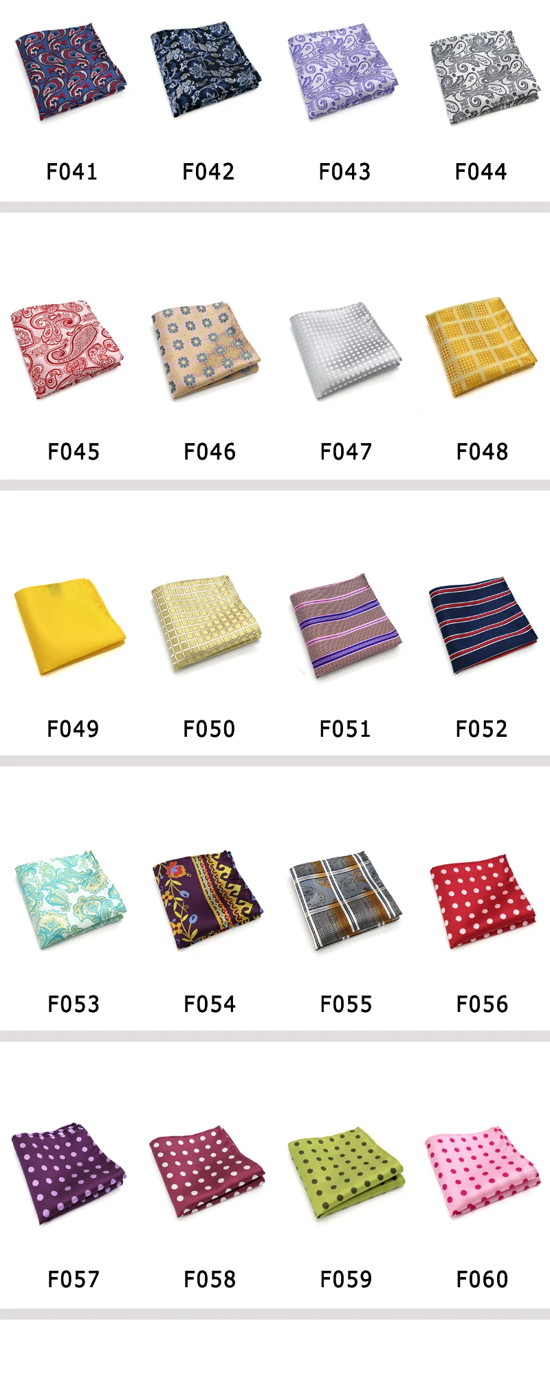 Wholesale Set 10 Piecess Men's Pocket Squares 10In Solid Floral Dots For Men Women Handkerchiefs Set Assorted From 300 Colors