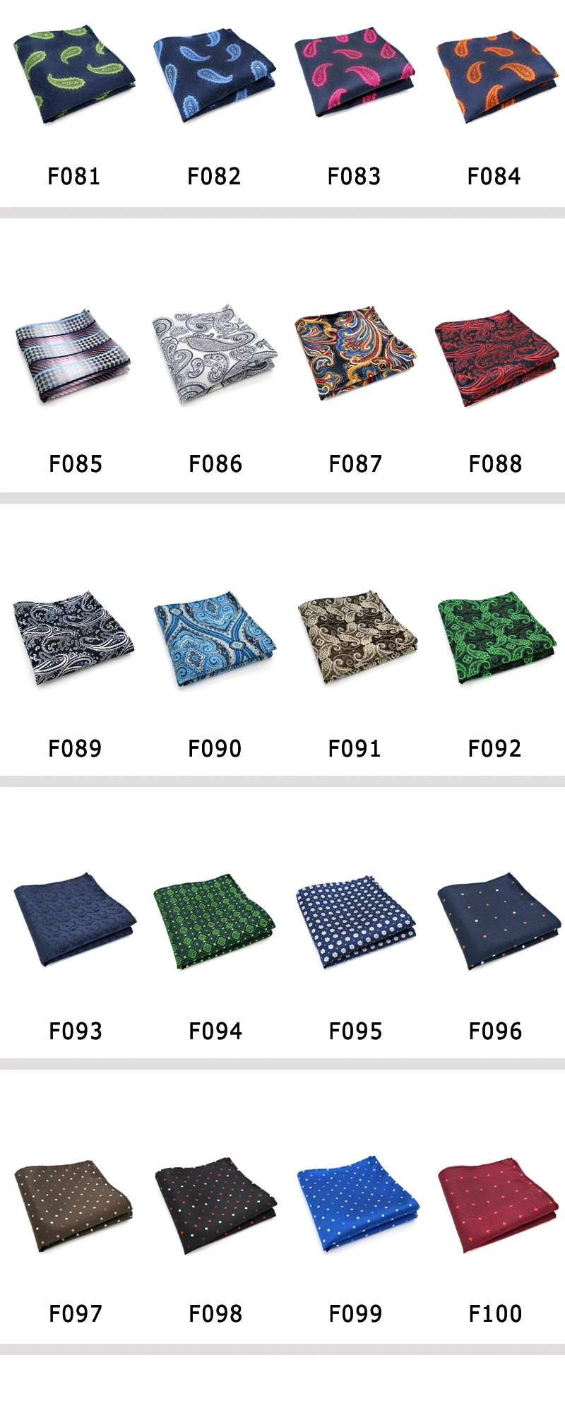 Wholesale Set 10 Piecess Men's Pocket Squares 10In Solid Floral Dots For Men Women Handkerchiefs Set Assorted From 300 Colors
