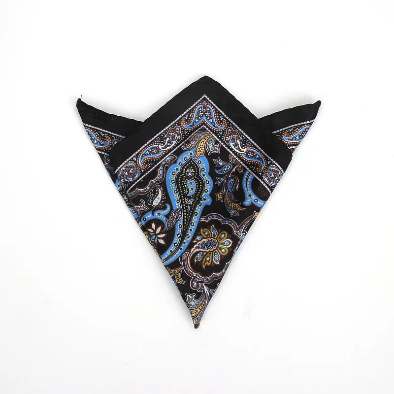 Brand New Men's Handkerchief Vintage Paisley Pocket Square Soft Hankies Wedding Party Business Artificial Silk Chest Towel Gift