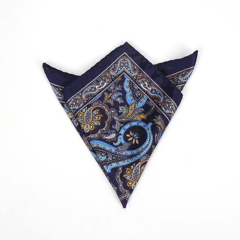 Brand New Men's Handkerchief Vintage Paisley Pocket Square Soft Hankies Wedding Party Business Artificial Silk Chest Towel Gift