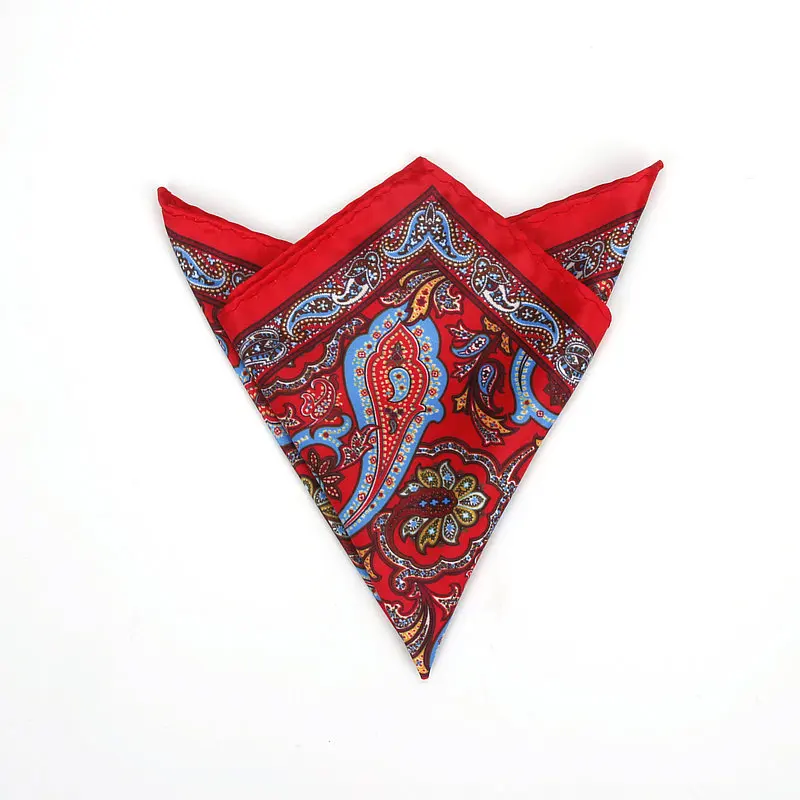 Brand New Men's Handkerchief Vintage Paisley Pocket Square Soft Hankies Wedding Party Business Artificial Silk Chest Towel Gift