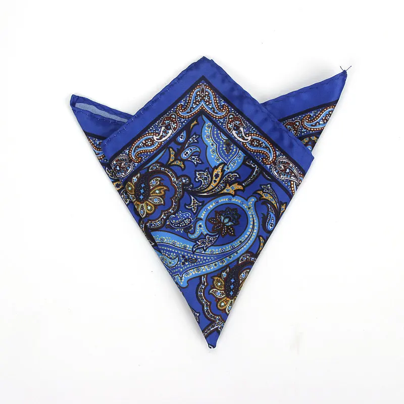 Brand New Men's Handkerchief Vintage Paisley Pocket Square Soft Hankies Wedding Party Business Artificial Silk Chest Towel Gift