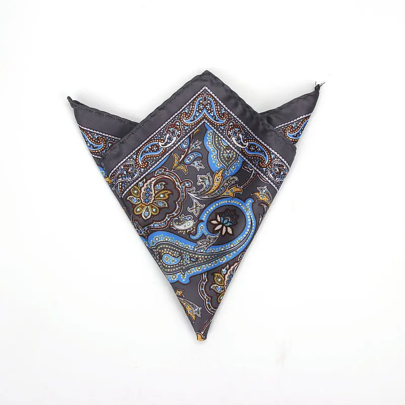 Brand New Men's Handkerchief Vintage Paisley Pocket Square Soft Hankies Wedding Party Business Artificial Silk Chest Towel Gift