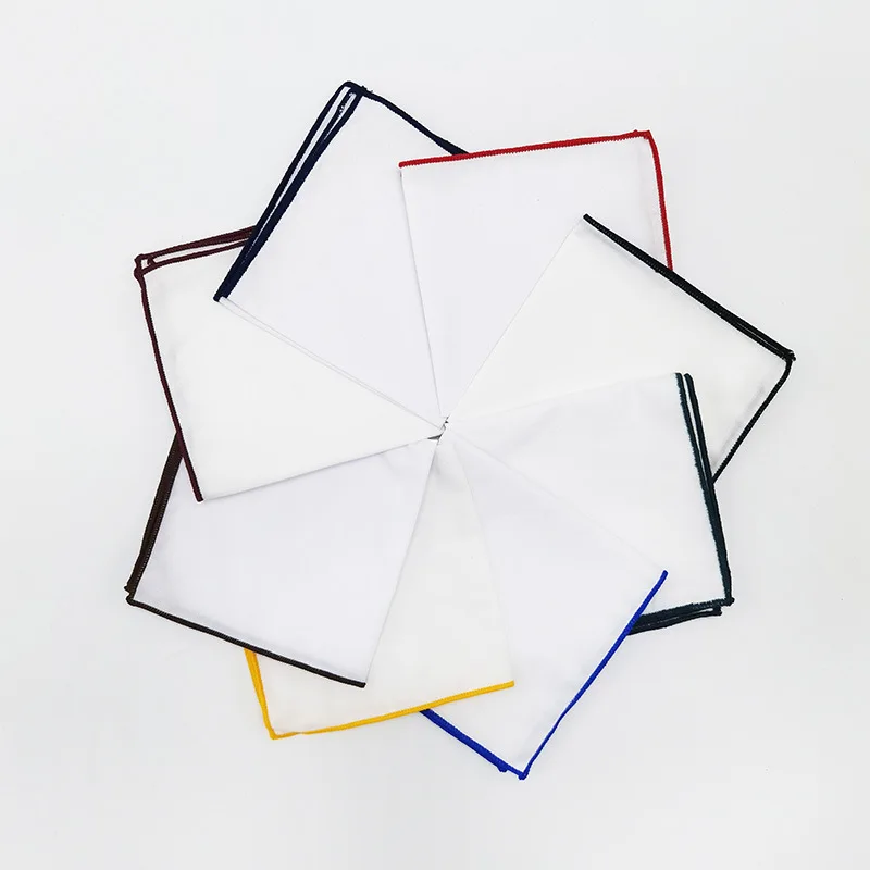 Men's Formal Pocket Square Business Pure White Handkerchief Pocket Towel Solid Hanky Wedding Party Chest Tie Suit Accessories