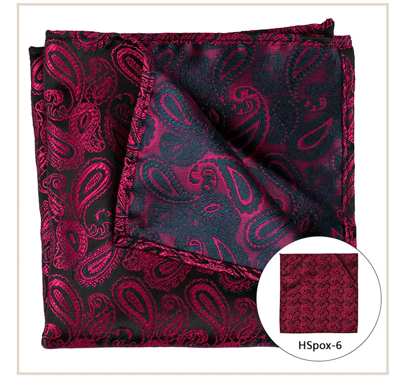 Pocket Square Man Multicolor Dot Paisley Wedding Handkerchief Jacquare Woven Hanky Men Classic Pocket Accessories Gifts Handker