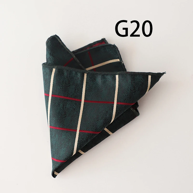 2025 Luxury Floral Silk Pocket Square Mens Business Formal Dress Suit Accessories Red Brown Striped Handkerchief Wedding Cravat