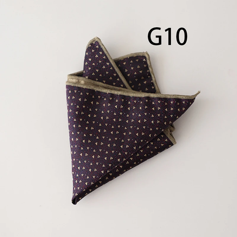 2025 Luxury Floral Silk Pocket Square Mens Business Formal Dress Suit Accessories Red Brown Striped Handkerchief Wedding Cravat