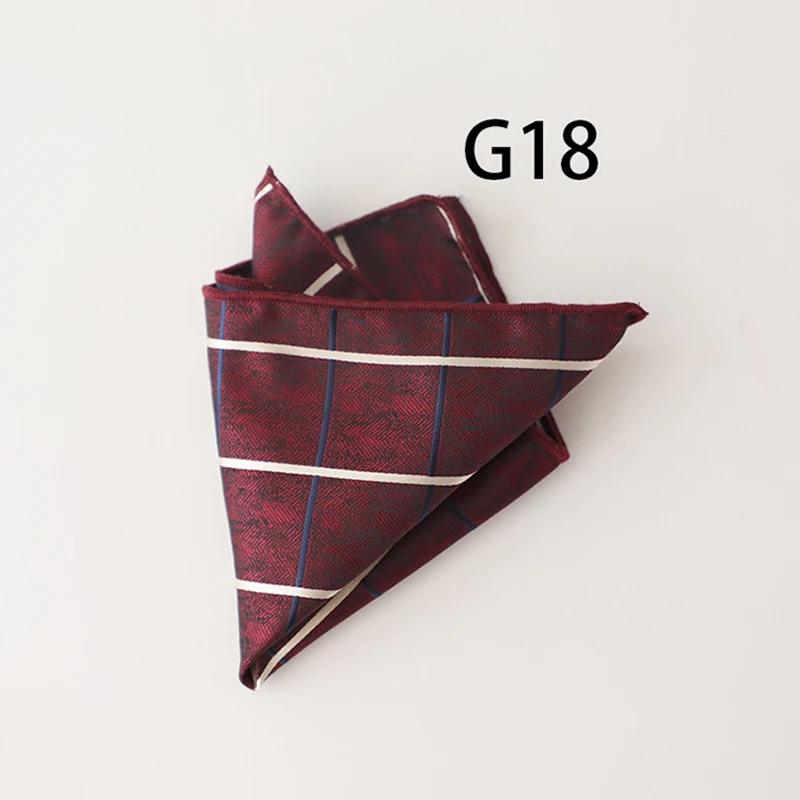 2025 Luxury Floral Silk Pocket Square Mens Business Formal Dress Suit Accessories Red Brown Striped Handkerchief Wedding Cravat
