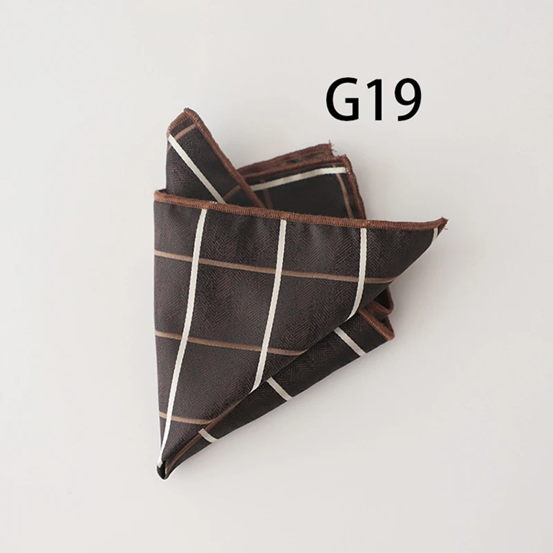 2025 Luxury Floral Silk Pocket Square Mens Business Formal Dress Suit Accessories Red Brown Striped Handkerchief Wedding Cravat
