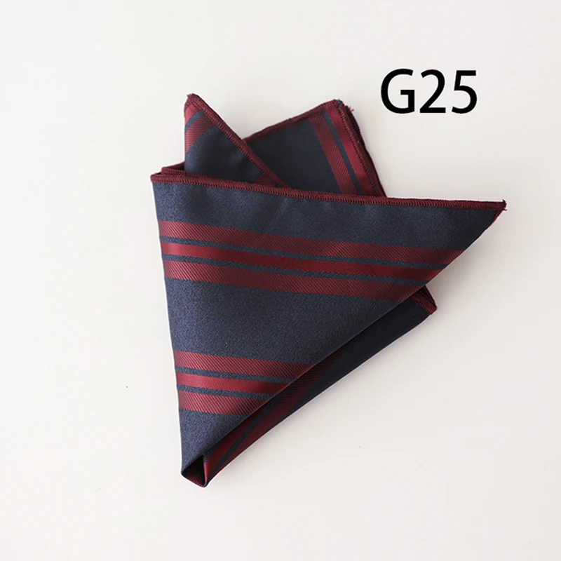 2025 Luxury Floral Silk Pocket Square Mens Business Formal Dress Suit Accessories Red Brown Striped Handkerchief Wedding Cravat