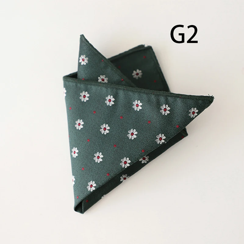 2025 Luxury Floral Silk Pocket Square Mens Business Formal Dress Suit Accessories Red Brown Striped Handkerchief Wedding Cravat