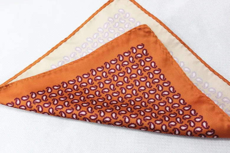 Women's Handkerchief for Paisley Artificial Silk Scarf Men's Pocket Towel Square Scarf Chest Towel for Wedding Flower Print