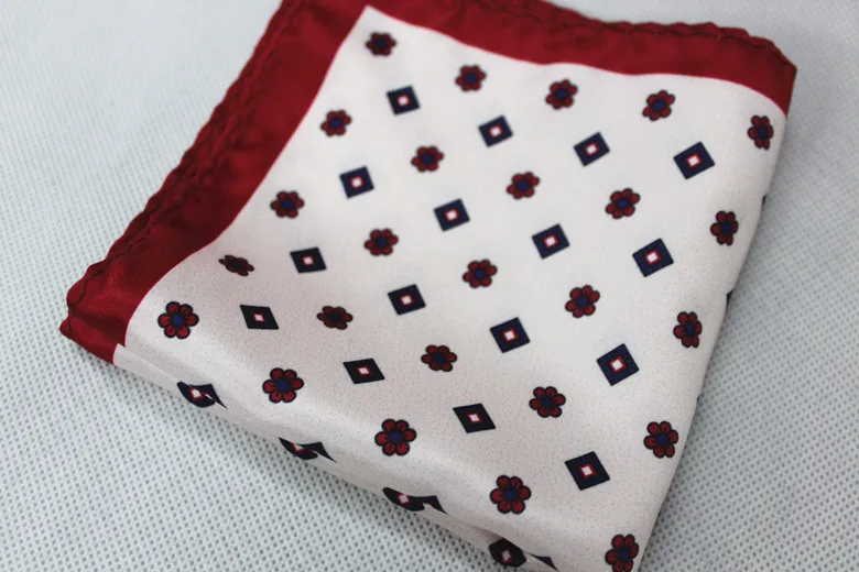 Women's Handkerchief for Paisley Artificial Silk Scarf Men's Pocket Towel Square Scarf Chest Towel for Wedding Flower Print