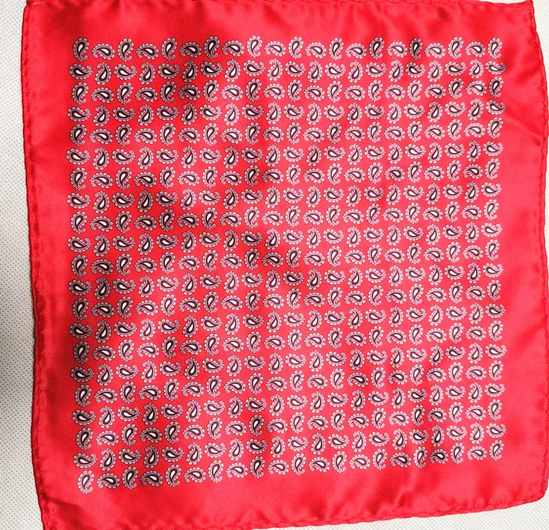 Women's Handkerchief for Paisley Artificial Silk Scarf Men's Pocket Towel Square Scarf Chest Towel for Wedding Flower Print