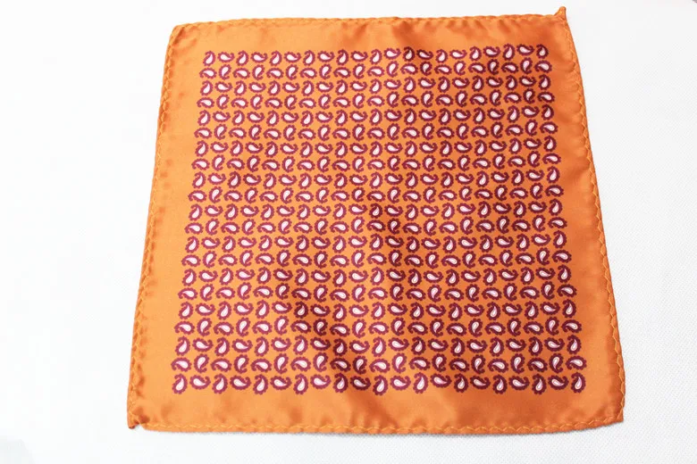 Women's Handkerchief for Paisley Artificial Silk Scarf Men's Pocket Towel Square Scarf Chest Towel for Wedding Flower Print
