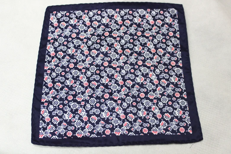 Women's Handkerchief for Paisley Artificial Silk Scarf Men's Pocket Towel Square Scarf Chest Towel for Wedding Flower Print