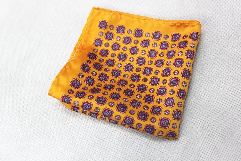 Women's Handkerchief for Paisley Artificial Silk Scarf Men's Pocket Towel Square Scarf Chest Towel for Wedding Flower Print