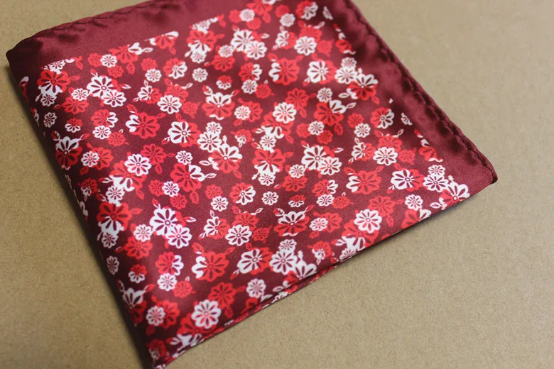 Women's Handkerchief for Paisley Artificial Silk Scarf Men's Pocket Towel Square Scarf Chest Towel for Wedding Flower Print
