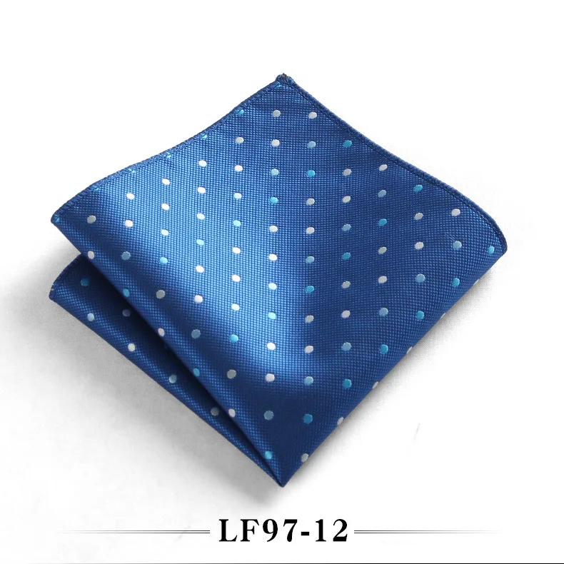23cm Classic Polka Dot Men Pocket Square Formal Suit Handkerchief Groom Wedding Chest Scarf Black Red Blue Green Polyester Hanky